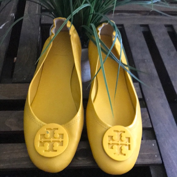 Tory Burch Shoes - Tory Burch Minnie travel Yellow flats
